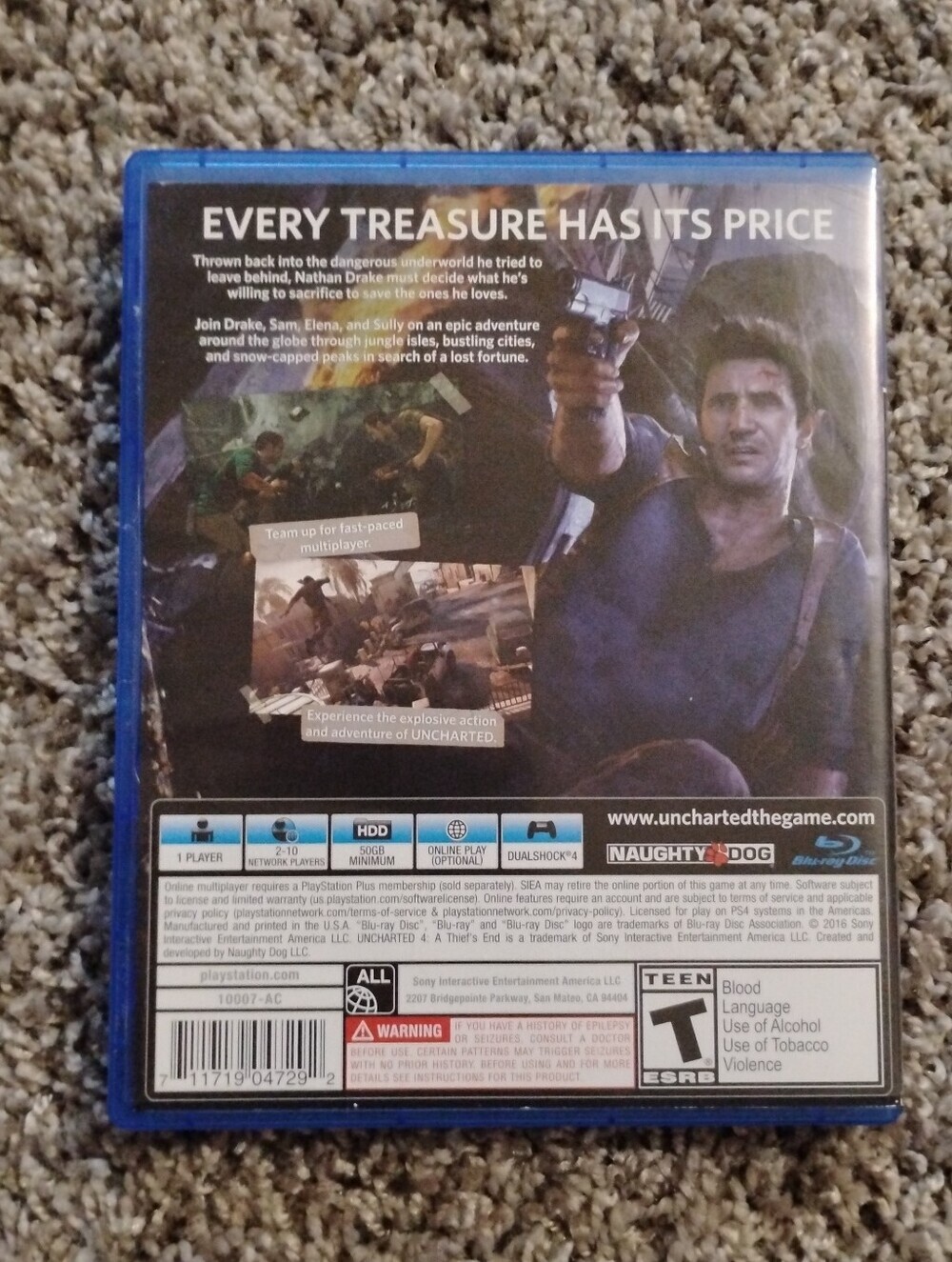 Uncharted 4: A Thief's End (PlayStation 4 / PS4) - Complete in Box - Picture 3 of 3